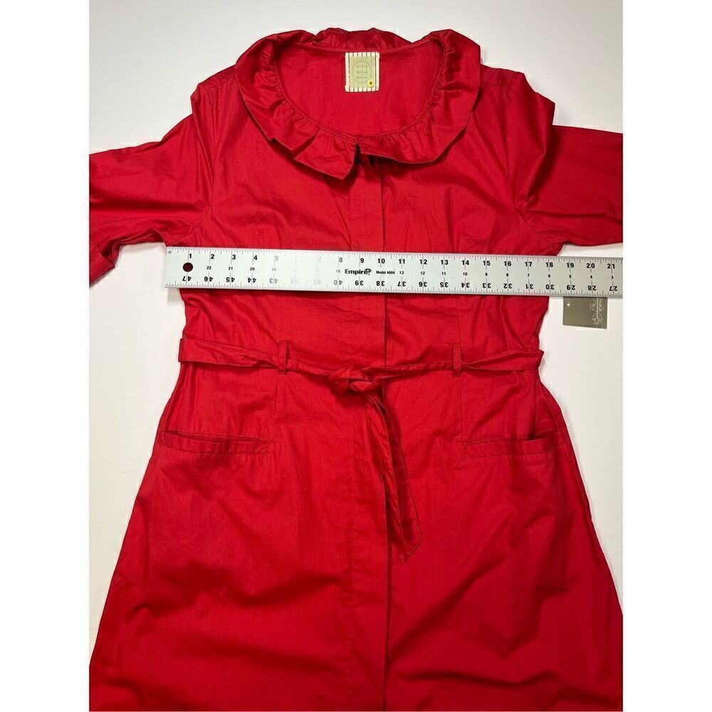 NEW Anthropologie Little Yellow Button With A Flourish Red ShirtDress Size Large - Picture 5 of 12